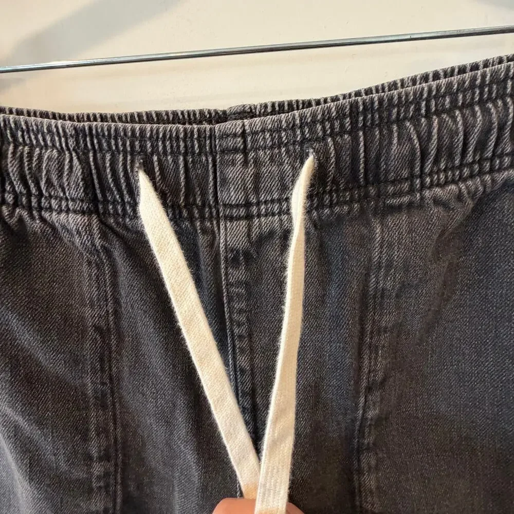 Gap Easy Jean Cargo Pants Mid-Rise Charcoal Faded Size 8 High Ankle 100% Cotton - Picture 5 of 11